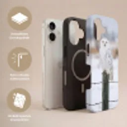 Sneeuwuil - Hek - Sneeuw - Wit Toughcase MagSafe Apple iPhone 17 klein -USP_Lagen_DE