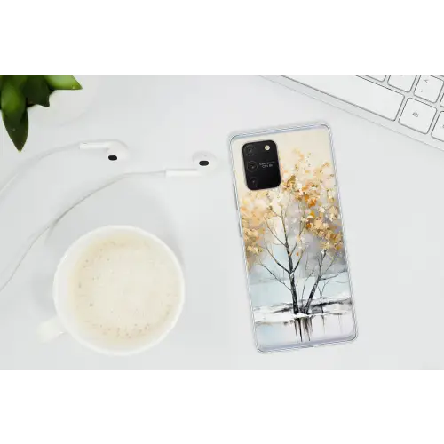 Winter - Bomen - Natuur - Acryl - Kunst Telefoonhoesje Samsung Galaxy S10 Lite klein -oordopS10Lite