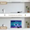Eenhoorn - Sterrenhemel - Ster - Blauw keuken achterwand spatscherm klein -voor_na_FR