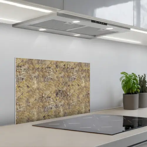 Bruin - Wit - Vlekken - Graniet keuken achterwand spatscherm klein 900 -3d_schuin
