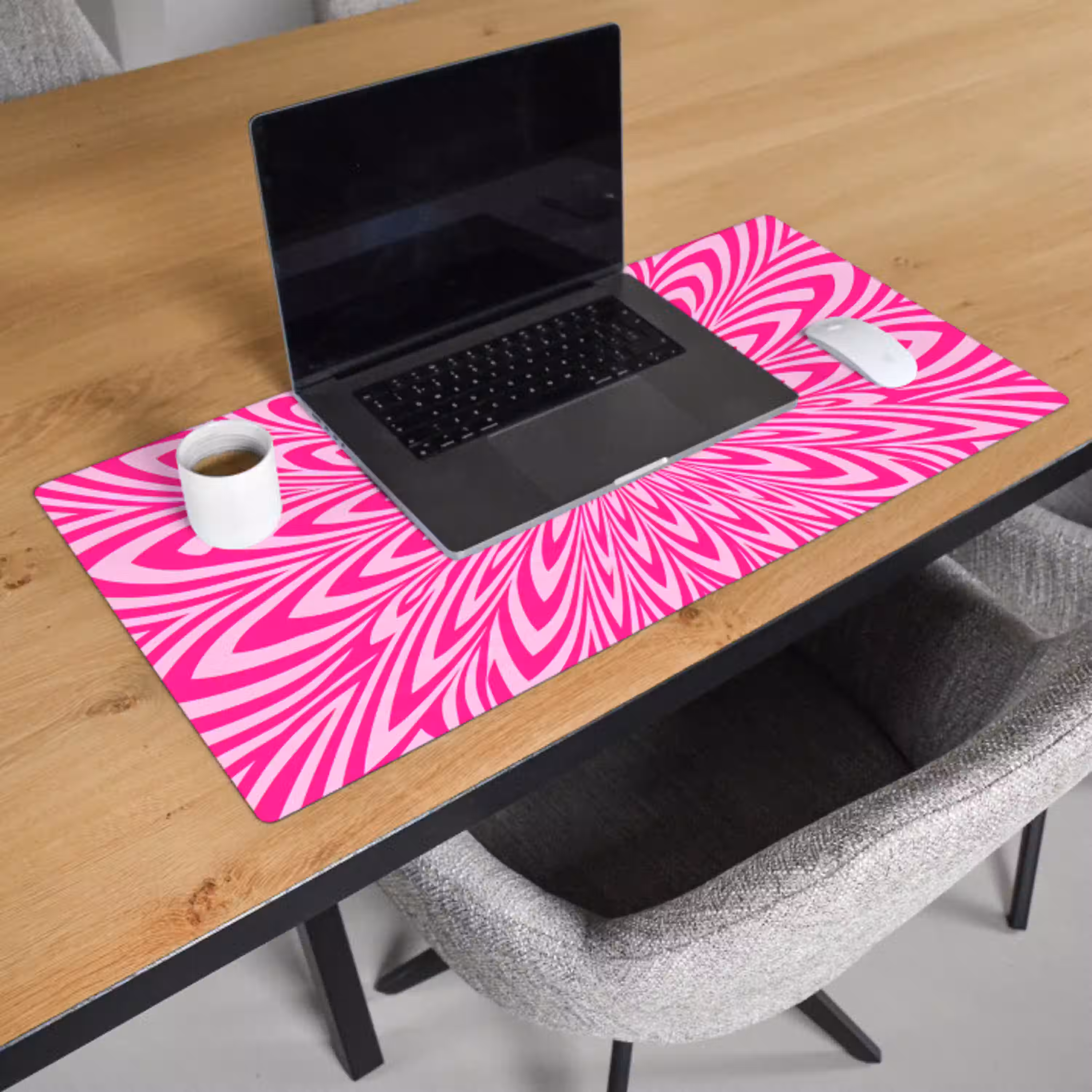 Patroon - Optisch - Roze Muismat XXL klein -sfeer1
