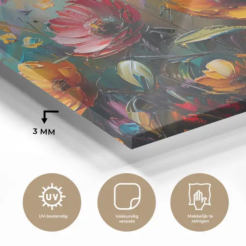 Watercolor - Bloemen - Kunst - Modern plexiglas 5mm klein -sfeer2