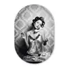 Chic - Vrouw - Zwart - Wit Wandcirkel Ovaal Forex klein -3d