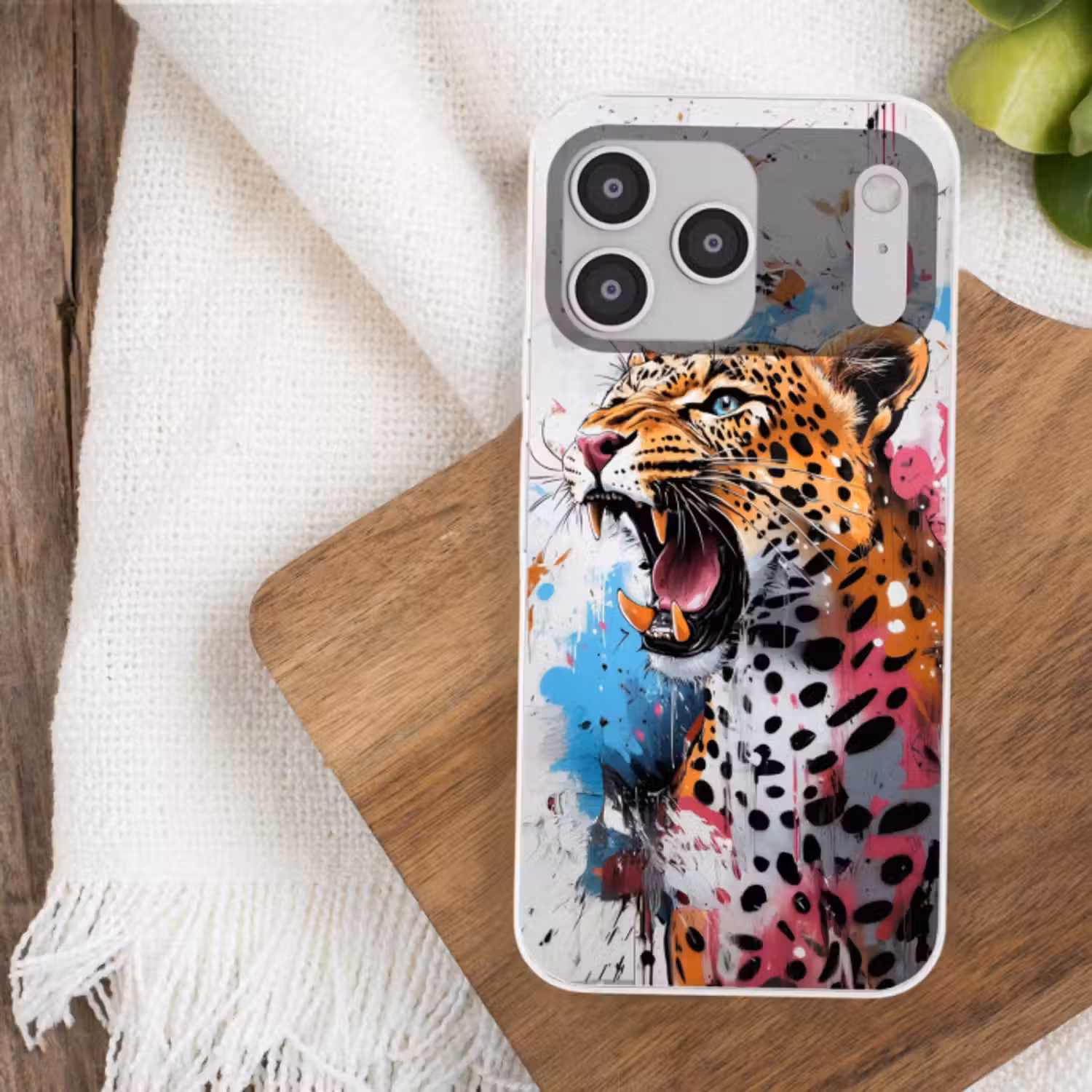 Telefoonhoesje Softcase - Abstract - Luipaard - Kleurrijk