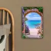 Doorkijk - Poort - Zee - Strand - Rotsen canvas 2cm klein -sfeer3