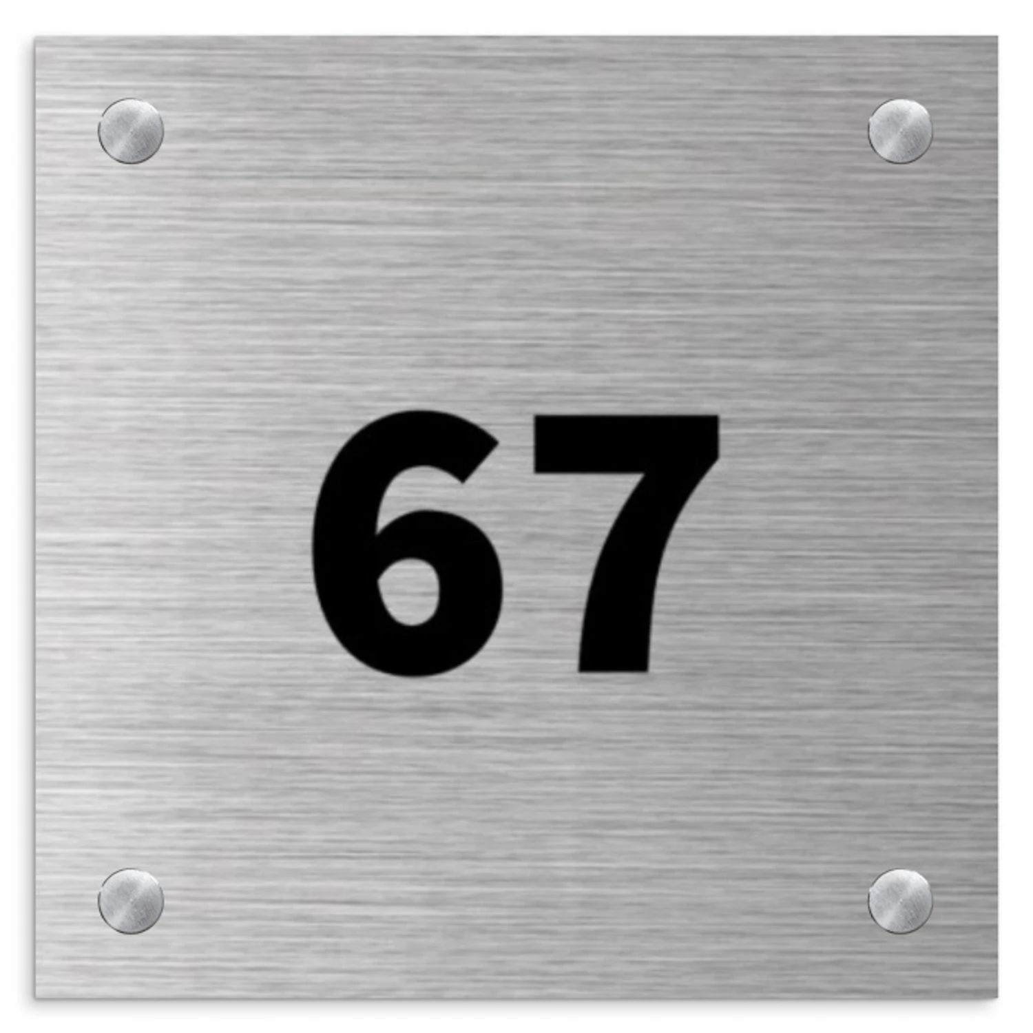 RVS - Metaal - Traditioneel Naambord geborsteld aluminium Vierkant middel -3d