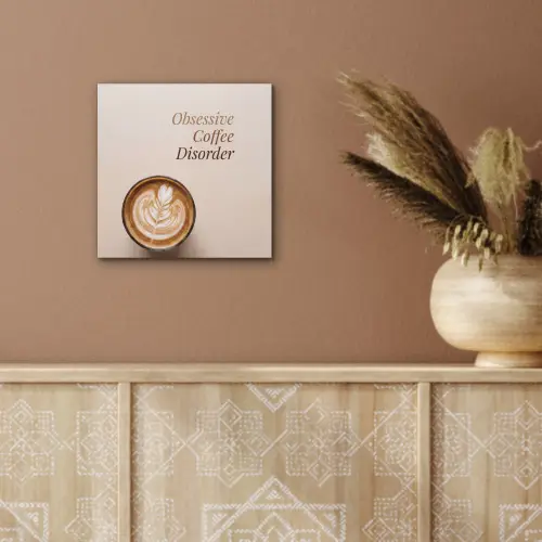 Koffie - Obessive Coffee Disorder - Beige aluminium wit klein -sfeer4