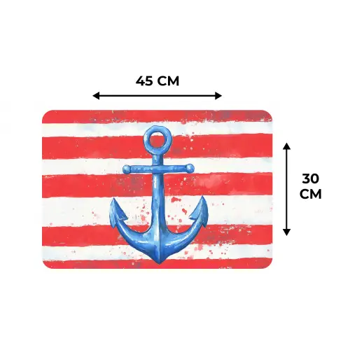 Anker - Verfspatten - Rood - Blauw Placemat vinyl groot -specs