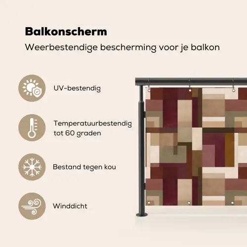 Modern - Geometrie - Kleurrijk Balkonbeschermer Duitsland klein 596 -specs_NL