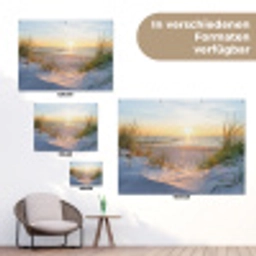 Strand - Zon - Duin - Gras - Zand - Horizon tuinposter los doek klein -Xsfeer9_DE
