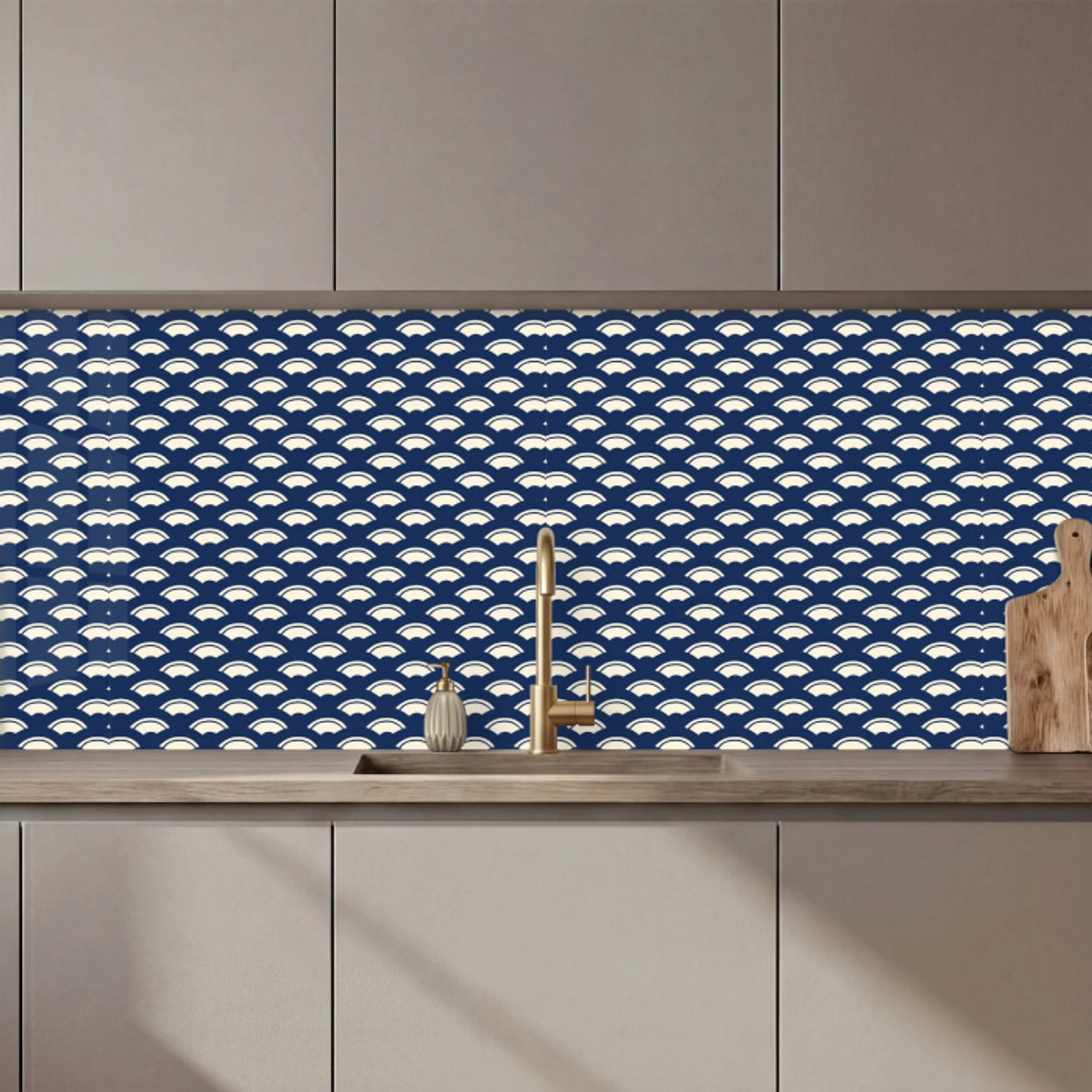 Japans - Blauw - Wit - Patronen keuken achterwand 2 middel 871 zz_3dshopping
