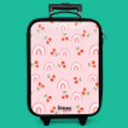 Roze met regenboog en kersen patroon Kinderkoffer - Zwart klein -zzz_website3d_nbs