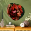 Vrouw - Drankenfruit - Rozen Wandcirkel Organisch Plexiglas middel -sfeer2