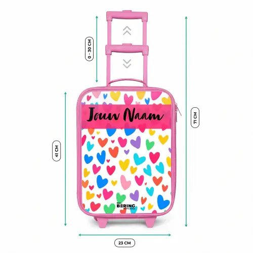Hartjes - Kleurrijk - Patroon Kinderkoffer - Roze klein -productfoto_formaten