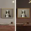 Kat - Kokskleding - Zwart - Wit Light Box met batterij (Wandlamp) middel -sfeer3