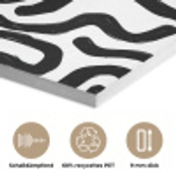 Modern - Lijnen - Zwart PET vilt klein 837 -closeup_DE