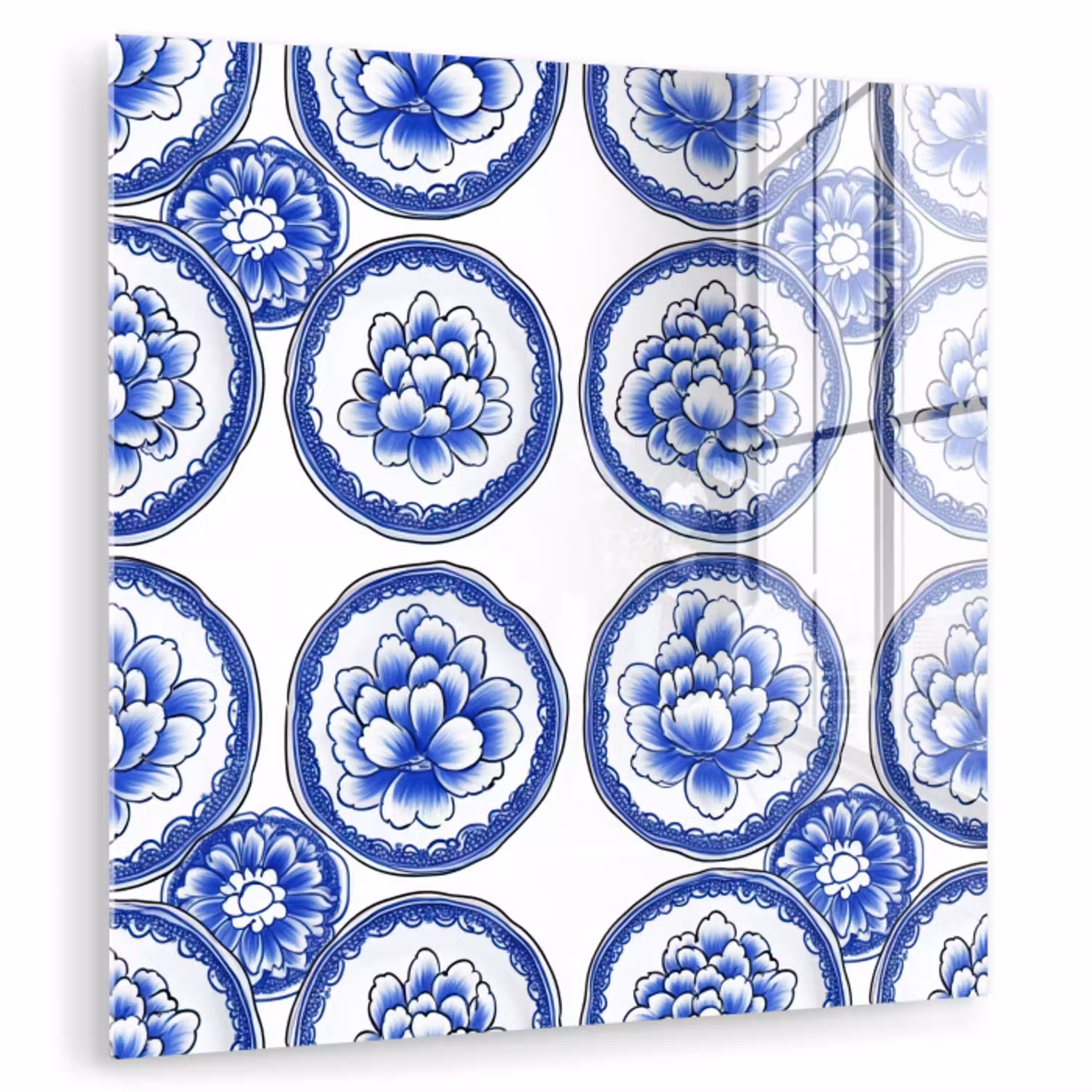 Cirkels - Bloemen - Blauw plexiglas 5mm klein 11 -zzzproduct_nieuw