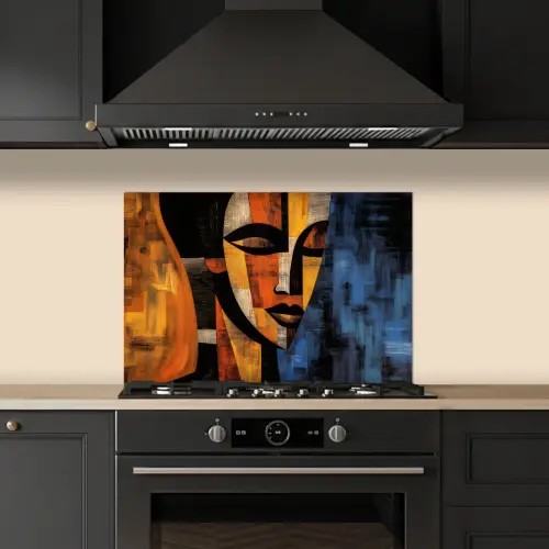 Abstract - Portret - Kleurvakken keuken achterwand spatscherm klein -sfeer1