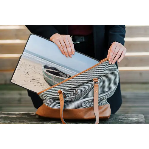 Boot - Zandstrand - Zee laptophoes neopreen klein -tas