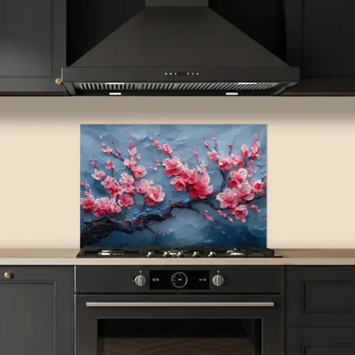 Bloesem - Bloem - Roze - Tak keuken achterwand spatscherm klein -sfeer1