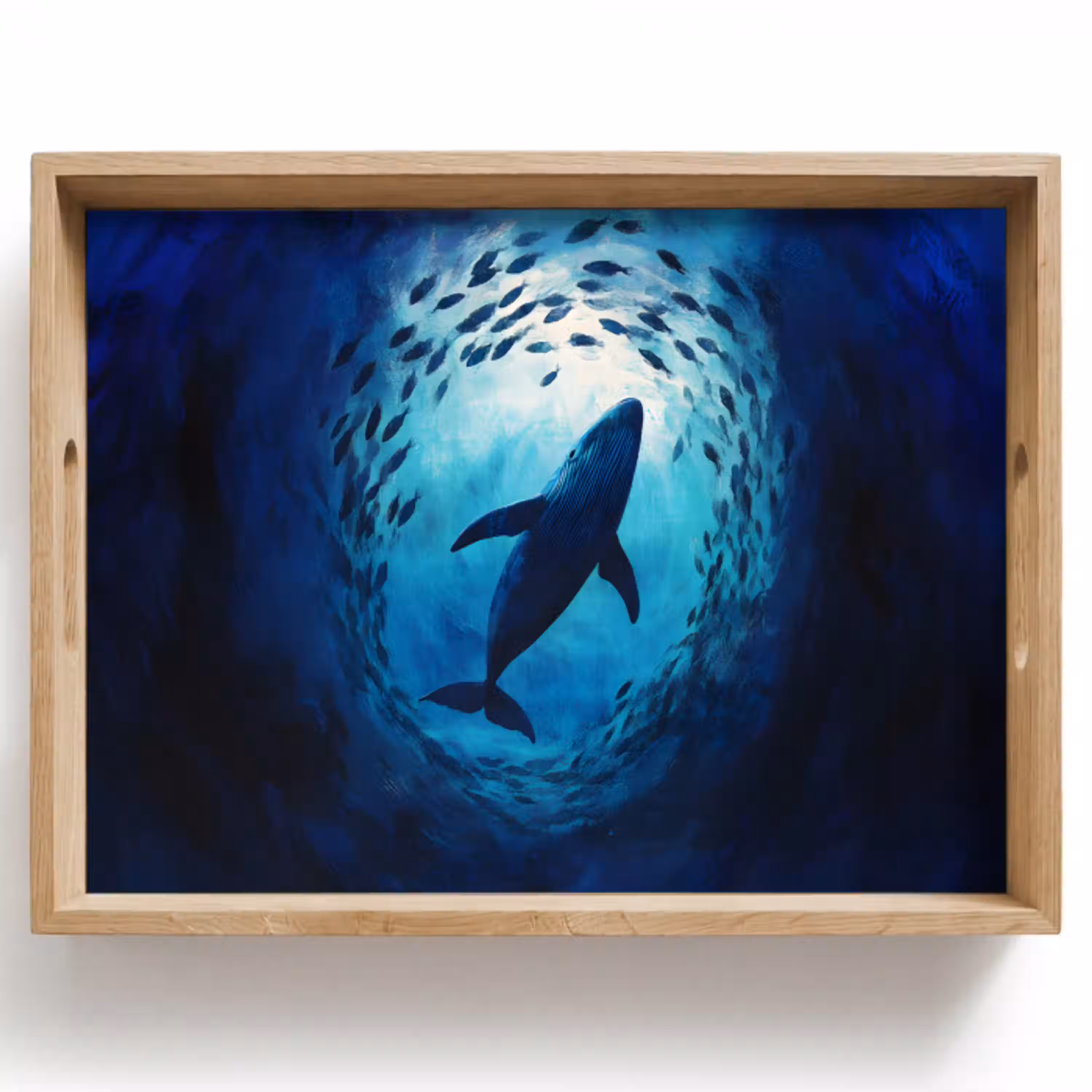 Walvis - Vissen - Donkerblauw Dienblad Rechthoek middel -z3d_shopping