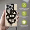 Cirkels - Lijnen - Vormen - Zwart Hoesje iPhone 16 Pro Max met koord klein -sfeer2_NL