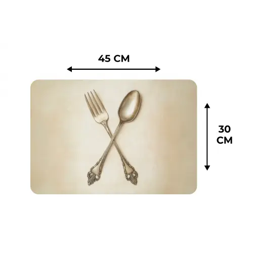 Beige - Vintage - Bestek Placemat vinyl groot -specs