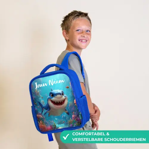 Rif - Koraal - Haai - Dier Kinderrugzak - Blauw middel -sfeer3_NL