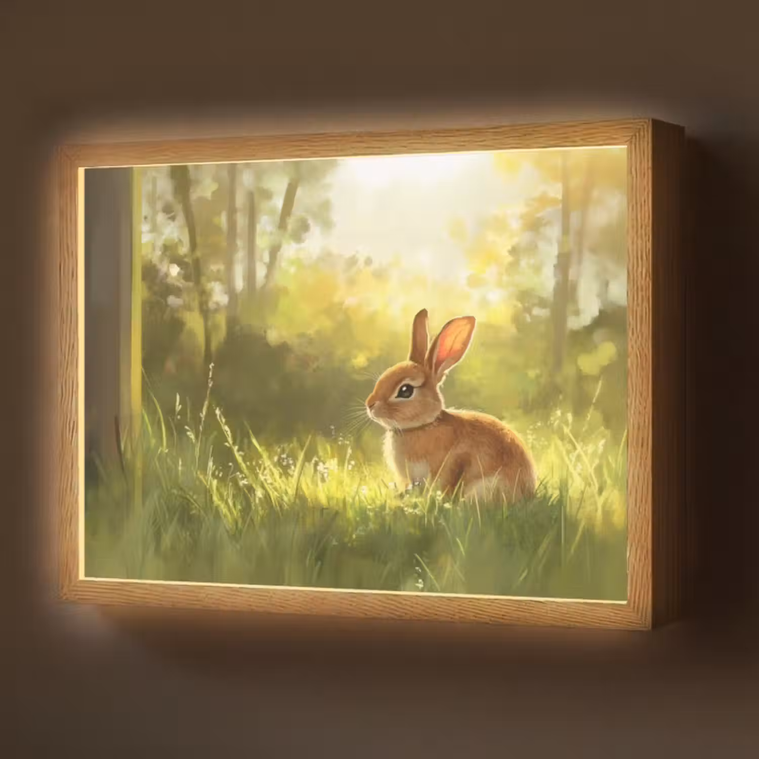 Lightbox - Wandlamp - Konijn - Zonlicht - Bos