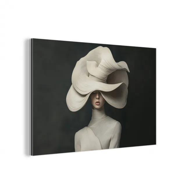 Modern - Vrouw - Hoed aluminium wit klein -3d