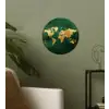 Wereldkaart - Groen - Goud Wandcirkel behangsticker klein -sfeer2
