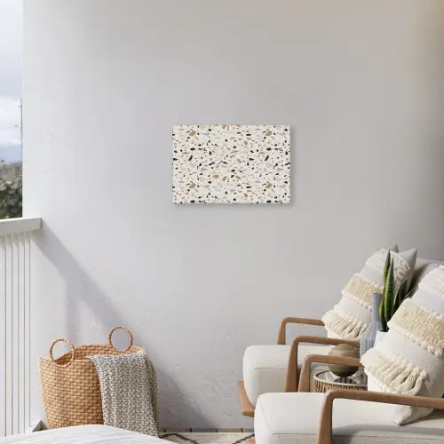 Terrazzo -  Patroon - Staal Tuinposter op houten frame 2 cm dik klein 845 -sfeer1