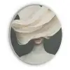 Vrouw - Beige - hoed Akoestische PET Vilt - Rond klein -3d