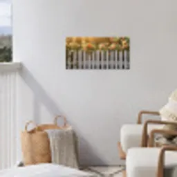 Rozen - Hek - Zonlicht tuinposter los doek klein -sfeer8
