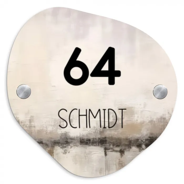 Geschilderd - Modern Naambord Organisch middel -3d