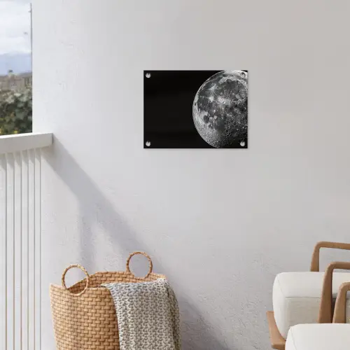Close-up - Maan - Wit - Textuur tuinposter los doek klein -sfeer8