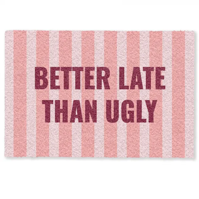 Deurmat - Roze - Quote - Strepen