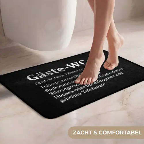 Quotes - Gäste-wc - Definitie - Zwart - Spreuk WCmat klein -USP_ZachtNL