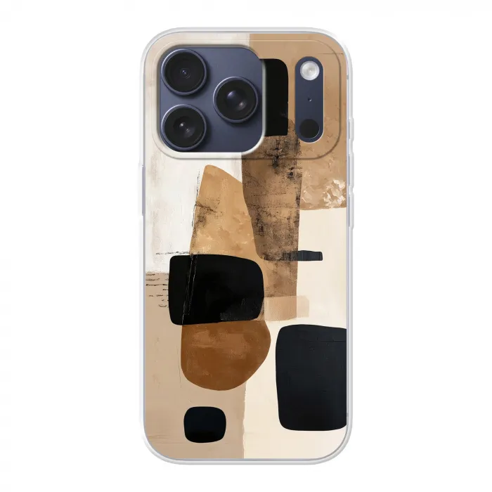 Vlakken - Abstract - Zwart - Strepen Telefoonhoesje iPhone 17 Pro klein -3d