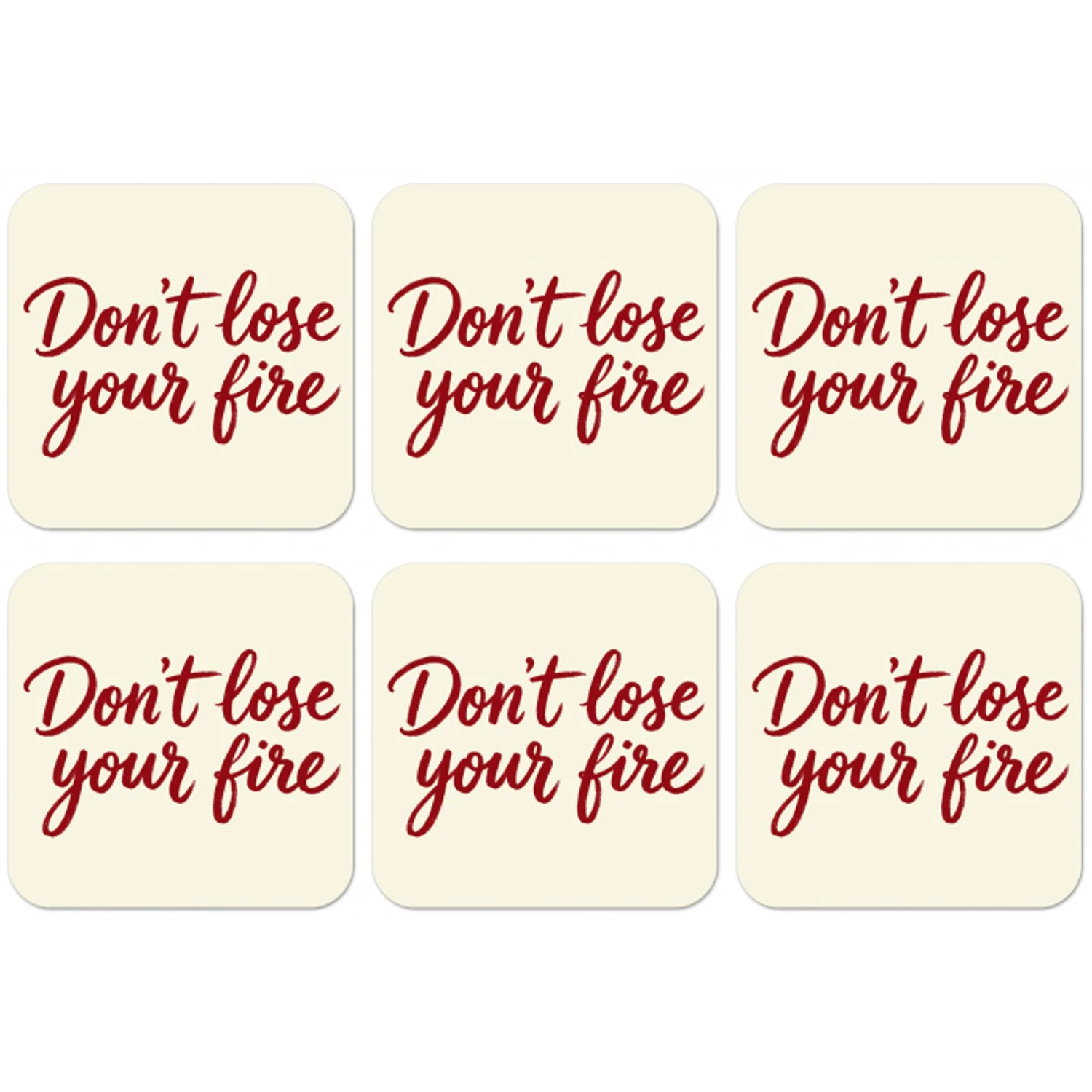Don't lose your fire - Rood - Wit - Minimalistisch onderzetter kurk middel -zkaufland3dotto