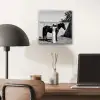 Vrouw - Paard - Artistiek aluminium wit klein -sfeer5