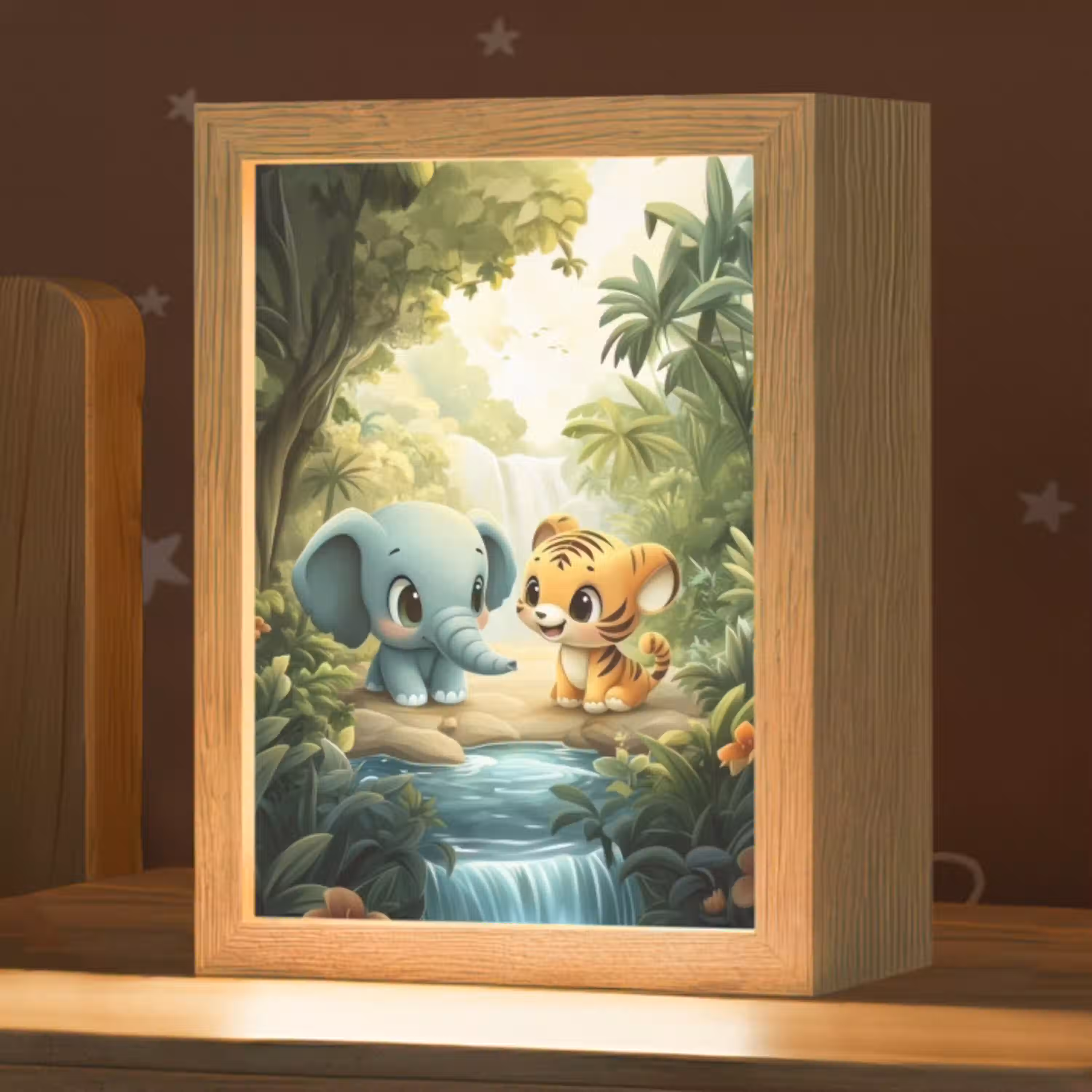 Olifant - Tijger - Bos - Jungle Light Box met kabel klein -zzz_3d_website