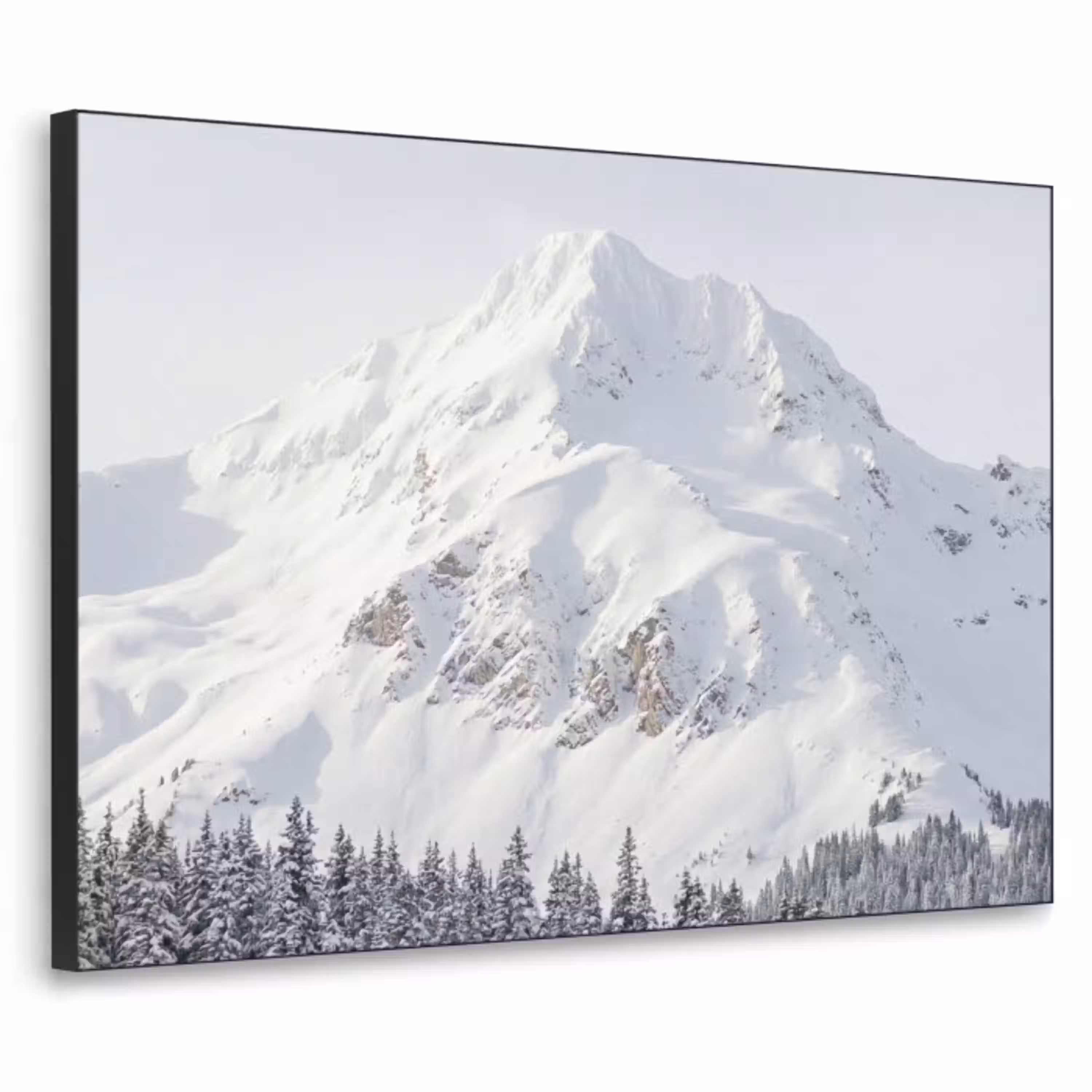 Berg - Sneeuw - Winter - Natuur - Wit Textielframe zwart klein -3d