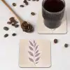 Tak - Bladeren - Minimalistisch - Beige onderzetter kurk middel -sfeer2