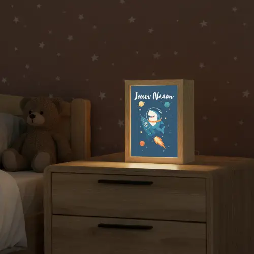 Raket - Haai - Ruimte Light Box met kabel (Kinderlampje) klein -sfeer1_kind