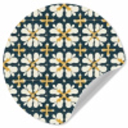 Motief - Tegel - Okergeel Wandcirkel behangsticker klein 186 -3d