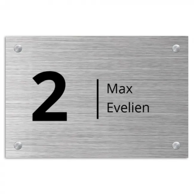 Naambordje voordeur - Rechthoek - Metaaleffect - Modern