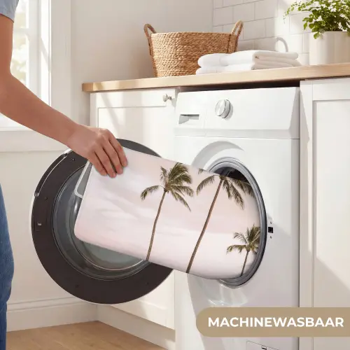 Palmbomen - Zonsondergang - Roze Badmat klein -USP_WasbaarNL