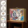 Street art - Tijger - Wit - Graffiti - Dieren Light Box met batterij (Wandlamp) middel -USP_websiteoverzichtNL