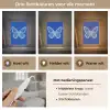 Vlinder - Wit - Getekend - Stippen Light Box met kabel (Tafellamp) klein -USP_lichtkleurNL